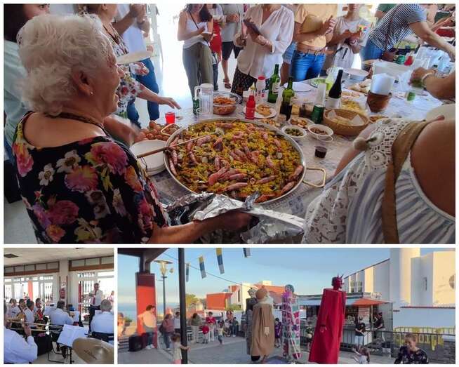 Collage de fotos de los actos de este domingo en Playa del Hombre/TA.